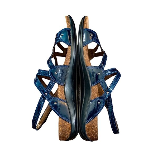 Dansko Jovie Blue Patent Leather Strappy Sandals Slingback Women's Size 7.5 - Picture 4 of 7